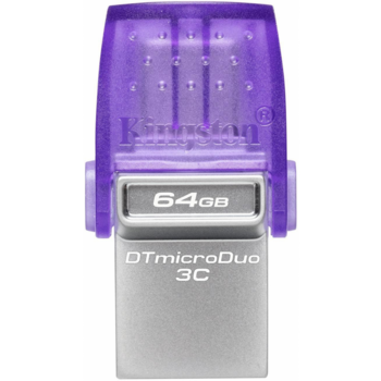 Kingston USB Drive 64GB DTDUO3CG3/64GB DataTraveler microDuo 3C , USB3.0 фиолетовый