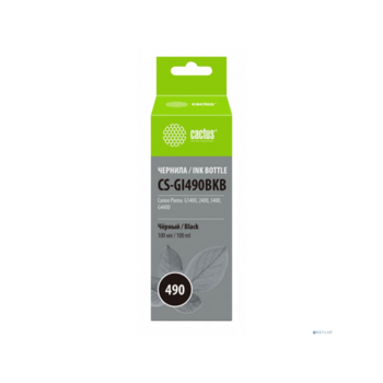 Чернила Cactus CS-GI490BKB GI-490 черный пигментный 100мл для Canon Pixma G1400/G2400/G3400
