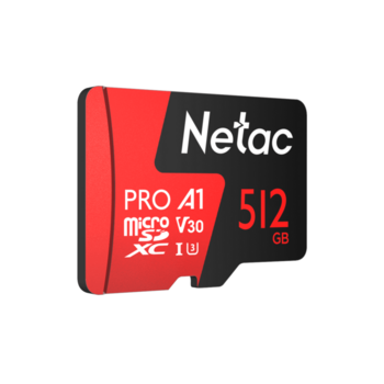 Карта памяти Netac P500 Extreme Pro MicroSDXC 512GB V30/A1/C10 up to 100MB/s, retail pack with SD Adapter