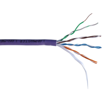 Кабель информационный Lanmaster LAN-5EUTP-HFLT кат.5E UTP 4 пары 24AWG LSZH внутренний 305м фиолетовый