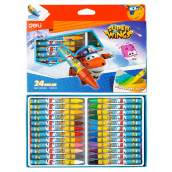 Восковые мелки Deli EC21020 Super Wings 24цв. картон.кор./европод.