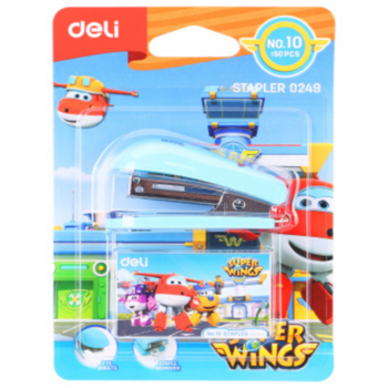 Степлер настольный Deli E0249 Super Wings 24/6 26/6 (12листов) ассорти 40скоб металл/пластик блистер