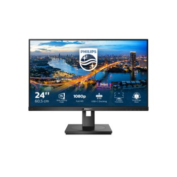 Монитор LCD 23.8'' [16:9] 1920х1080(FHD) IPS, nonGLARE, 75 Hz, 250 cd/m2, H178°/V178°, 1000:1, 50М:1, 16.7M, 4ms, HDMI, DP, USB-C, USB-Hub, Height adj, Pivot, Tilt, Swivel, Speakers, 3Y, Black