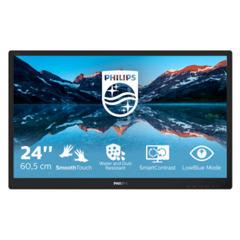 Монитор LCD 23.8'' [16:9] 1920х1080(FHD) IPS, nonGLARE, TOUCH, 60 Hz, 250 cd/m2, H178°/V178°, 1000:1, 50М:1, 16.7M, 5ms, VGA, DVI, HDMI, DP, USB-Hub, Speakers, 3Y, Black