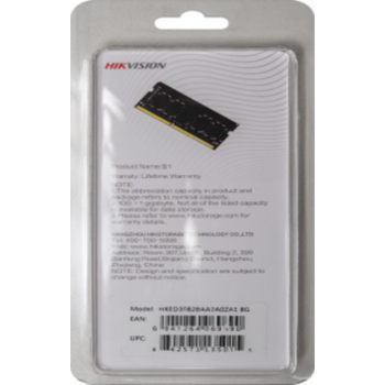 Память DDR3 8Gb 1600MHz Hikvision HKED3082BAA2A0ZA1/8G RTL PC3-12800 CL11 SO-DIMM 204-pin 1.35В Ret