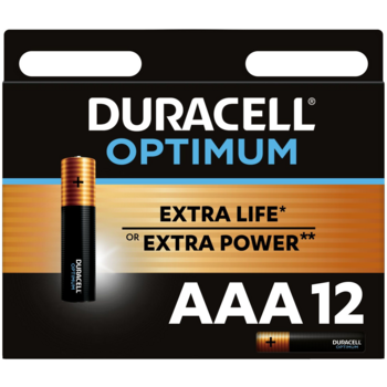 Батарея Duracell Alkaline LR03 Optimum AAA (12шт) блистер