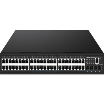 PoE Коммутатор OSNOVO SW-48G4X-2L Управляемый L3 PoE коммутатор на 48xGE RJ-45 + 4х10G SFP+ порта. Порты: 4 x GE (10/100/1000 Base-T) с PoE (до 90W, A+B) + 44 x GE (10/100/1000 Base-T) с поддержкой PoE (IEEE 802.3af