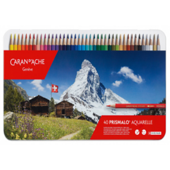 Карандаши цв. Carandache 999.340 Prismalo акварель. шестигран. дерево мет.кор. (40шт)