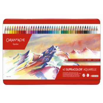 Карандаши цв. Carandache 3888.340 Supracolor акварель. шестигран. дерево мет.кор. (40шт)