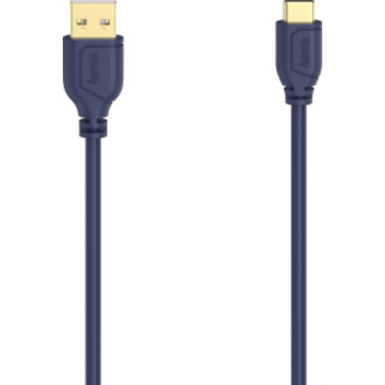 Кабель Hama H-200635 00200635 ver2.0 USB Type-C USB A(m) 0.75м синий