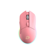 Мышь игровая беспроводная Dareu EM901 Pink (розовый), DPI 600-10000, подсветка RGB, подключение: проводное+2.4GHz, размер 125x67x39мм