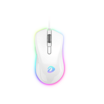 Мышь игровая проводная Dareu EM908 White (белый), DPI 600-10000, подсветка RGB, USB кабель 1,8м, размер 122.36x66.79x39.83мм