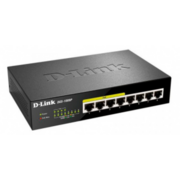 D-Link DGS-1008P/F1A Неуправляемый коммутатор с 8 портами 10/100/1000Base-T (4 порта PoE 802.3af/at, PoE-бюджет 80 Вт)