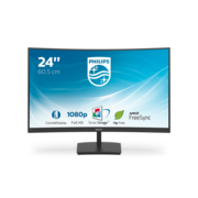 Монитор LCD 23.6'' [16:9] 1920х1080(FHD) VA, Curved, nonGLARE, Нет, 75 Гц, 250cd/m2, H178°/V178°, 3000:1, 16,7 миллионов цветов, 4ms, VGA, HDMI, Tilt, 2Y, Black