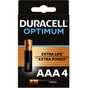 Батарея Duracell Alkaline LR03 Optimum AAA (4шт) блистер