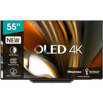 Телевизор OLED 55'' Hisense Телевизор OLED 55'' Hisense/ 55", OLED, Ultra HD, 120Гц, Smart TV (ОС VIDAA U6), Wi-Fi, 120Гц, PCI 2400, DVB-T2/T/C/S2/S, HDR 10+, Dolby Vision, Dolby Atmos, Bluetooth, 4*10W + 2*10W, CI+(1.4), 4хHDMI, 2хUSB, Works with Alexa,