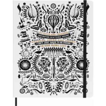 Блокнот для записей Moleskine LIMITED EDITION LORENZO PETRANTOI LEQP090LPETRA XLarge обложка картон 176стр. линейка белый/черный