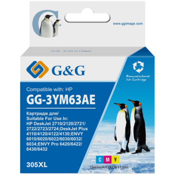 Картридж струйный G&G GG-3YM63AE 305XL многоцветный (11.6мл) для HP DeskJet 2320/2710/2720