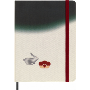 Блокнот Moleskine LIMITED EDITION YEAR OF THE RABBIT LECNYRABBITQP060C Large 130х210мм обложка текстиль 176стр. слоновая кость страницы линейка черный/бежевый