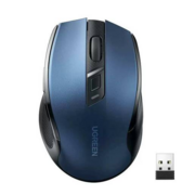 Мышка компьютерная беспроводная UGREEN MU006 (15064) Ergonomic Wireless Mouse 2.4G 4000DPI Silence Design. Цвет: синий