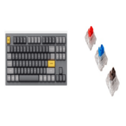 Клавиатура проводная, Q3-N1,RGB подсветка,красный свитч,87 кнопок, цвет серый