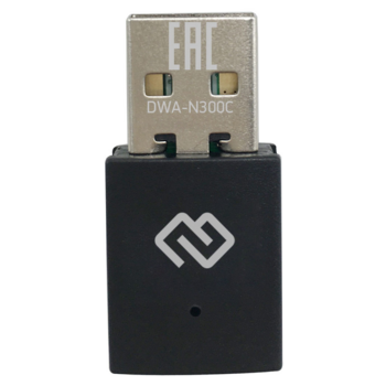 Сетевой адаптер WiFi Digma DWA-N300C N300 USB 2.0 (ант.внутр.) 1ант. (упак.:1шт)