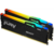 Модуль памяти DDR 5 DIMM 32Gb PC44800, 5600Mhz, Kingston FURY Beast Black RGB CL40 (Kit of 2) (KF556C40BBAK2-32) (retail)