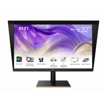 Монитор LCD 32'' 16:9 3840x2160(UHD 4K) IPS, nonGLARE,60 Гц, 400cd/m2, H178°/V178°, 1000:1, 100M:1, 1,07 миллиардов цветов, 4ms, 2xHDMI, DP, USB-Hub, Height adj, Swivel, Speakers, Черный, Золото