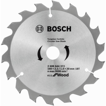 Диск пильный по дер. Bosch Eco for wood (2608644372) d=160мм d(посад.)=20мм (циркулярные пилы) (упак.:1шт)
