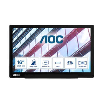 Монитор LCD 39,6 cm (15.6") [16:9] 1920х1080(FHD) IPS, nonGLARE, Нет, 220 cd/m?, H160°/V160°, 700:1, 100M:1, 262000 цветов, 5ms, VGA, HDMI, USB-Hub, Tilt, 3Y, Серебристый, Черный