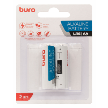 Батарея Buro Alkaline LR6 AA (2шт) блистер