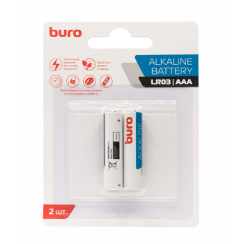 Батарея Buro Alkaline LR03 AAA (2шт) блистер