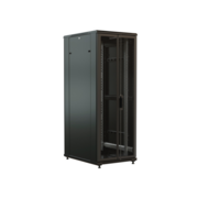 Шкаф коммутационный WRline (WR-TT-2766-DD-RAL9004) напольный 27U 600x600мм пер.дв.перфор.2ств. задн.дв.перфор.2-хст. 2 бок.пан. направл.под винты 800кг черный 510мм 1388мм IP20 сталь