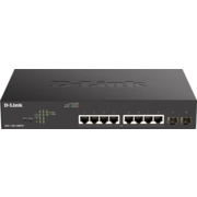 Коммутатор D-Link DGS-1100-10MPV2/A3A, L2 Smart Switch with 8 10/100/1000Base-T ports and 2 1000Base-X SFP ports (8 PoE ports 802.3af/802.3at(30 W), PoE Budget 130 W).16K Mac address, 802.3x Flow Control, 802.3a