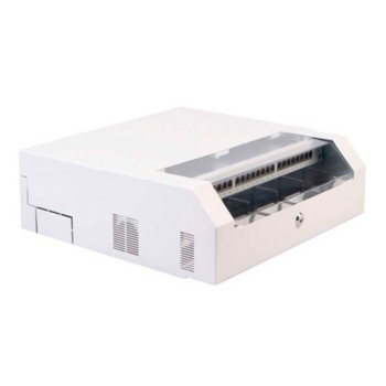 Шкаф коммутационный Lande NETbox SLIMbox (LN-SLM504714-LG) настенный 5U 500x145мм пер.дв.металл задн.дв.стал.лист несъемн.бок.пан. направл.под закл.гайки 40кг серый 8.5кг 475мм IP20 сталь