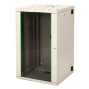 Шкаф коммутационный Lande Proline (LN-PR16U6060-BL-111) настенный 16U 600x600мм пер.дв.стекл задн.дв.стал.лист направл.под закл.гайки 100кг черный 39кг 818мм IP20 сталь