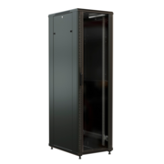 Шкаф коммутационный WRline (WR-TT-2766-AS-RAL9004) напольный 27U 600x600мм пер.дв.стекл задн.дв.стал.лист 2 бок.пан. 800кг черный 510мм 1388мм IP20 сталь