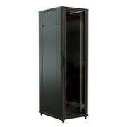 Шкаф серверный WRline (WR-TT-2761-AS-RAL9004) напольный 27U 600x1000мм пер.дв.стекл задн.дв.стал.лист 2 бок.пан. 800кг черный 910мм 1388мм IP20 сталь