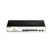 Коммутатор D-Link DGS-1210-10P/F3A, L2 Smart Switch with 8 10/100/1000Base-T ports and 2 1000Base-X SFP ports (8 PoE ports 802.3af/802.3at (30 W), PoE Budget 78 W).16K Mac address, 802.3x Flow Control, 4K of 8