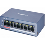 Коммутатор Hikvision DS-3E0109P-E/M(B) 8 RJ45 100M PoE с грозозащитой 6кВ; 1 Uplink порт 100М Ethernet: бюджет PoE 60Вт; поддерживают режим передачи до 250м; таблица MAC адресов на 2000 записей; пропускная спосо