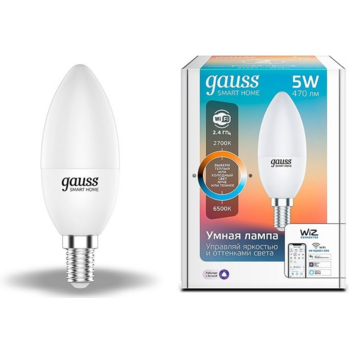 Умная лампа Gauss IoT Smart Home E14 5Вт 470lm Wi-Fi (упак.:1шт) (1110112)