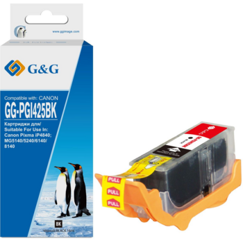 Картридж струйный G&G GG-PGI425BK черный (16мл) для Canon Pixma iP4840/MG5140/5240/6140/8140/MX884