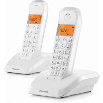 Р/Телефон Dect Motorola S1202 белый (труб. в компл.:2шт) АОН