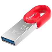 Флеш Диск Netac 128Gb UM2 NT03UM2N-128G-32RE USB3.2 серебристый/красный