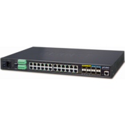 коммутатор коммутатор/ PLANET IGS-6325-20T4C4X IP30 19" Rack Mountable Industrial L3 Managed Core Ethernet Switch, 24*1000T with 4 shared 100/1000X SFP + 4*10G SFP+ (-40 to 75 C, AC + 2 DC, DIDO), ERPS Ring, 1588, Modbus TCP, Cybersecurity features, Hardw