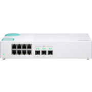 Коммутатор Коммутатор/ QNAP QSW-308S Unmanaged 10 Gb / s switch with 3 SFP + ports and 8 1 Gb / s RJ-45 ports, throughput up to 76 Gb / s, JumboFrame support
