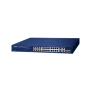 коммутатор коммутатор/ PLANET GSW-2824P 24-Port 10/100/1000T 802.3at PoE + 2-Port 10/100/1000T + 2-Port Gigabit TP/SFP Combo Ethernet Switch (250W PoE Budget, Standard/VLAN/Extend mode, supports PD alive check)