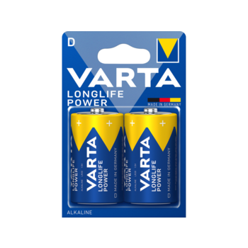Батарея Varta Longlife power LR20 BL2 Alkaline D (2шт) блистер