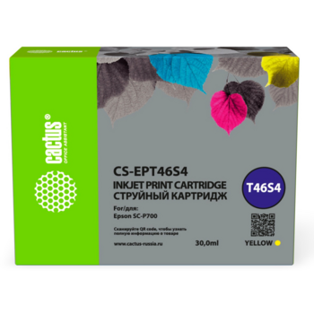 Картридж струйный Cactus CS-EPT46S4 T46S4 желт.пигм. (30мл) для Epson SureColor SC-P700