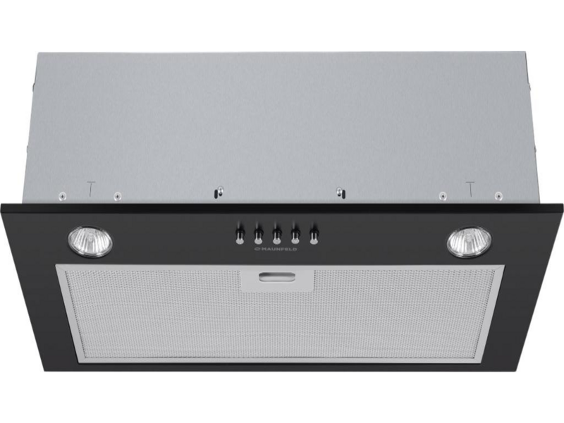 ВЫТЯЖКА MAUNFELD CROSBY SINGL 60 BLACK ВЫТЯЖКА MAUNFELD CROSBY SINGL 60 BLACK/ Полновстраиваемая, 60см, 850 м3, кнопочное управление, LED, площадь кухни до 30м2, опция: угольный фильтр CF140C-2шт, черная